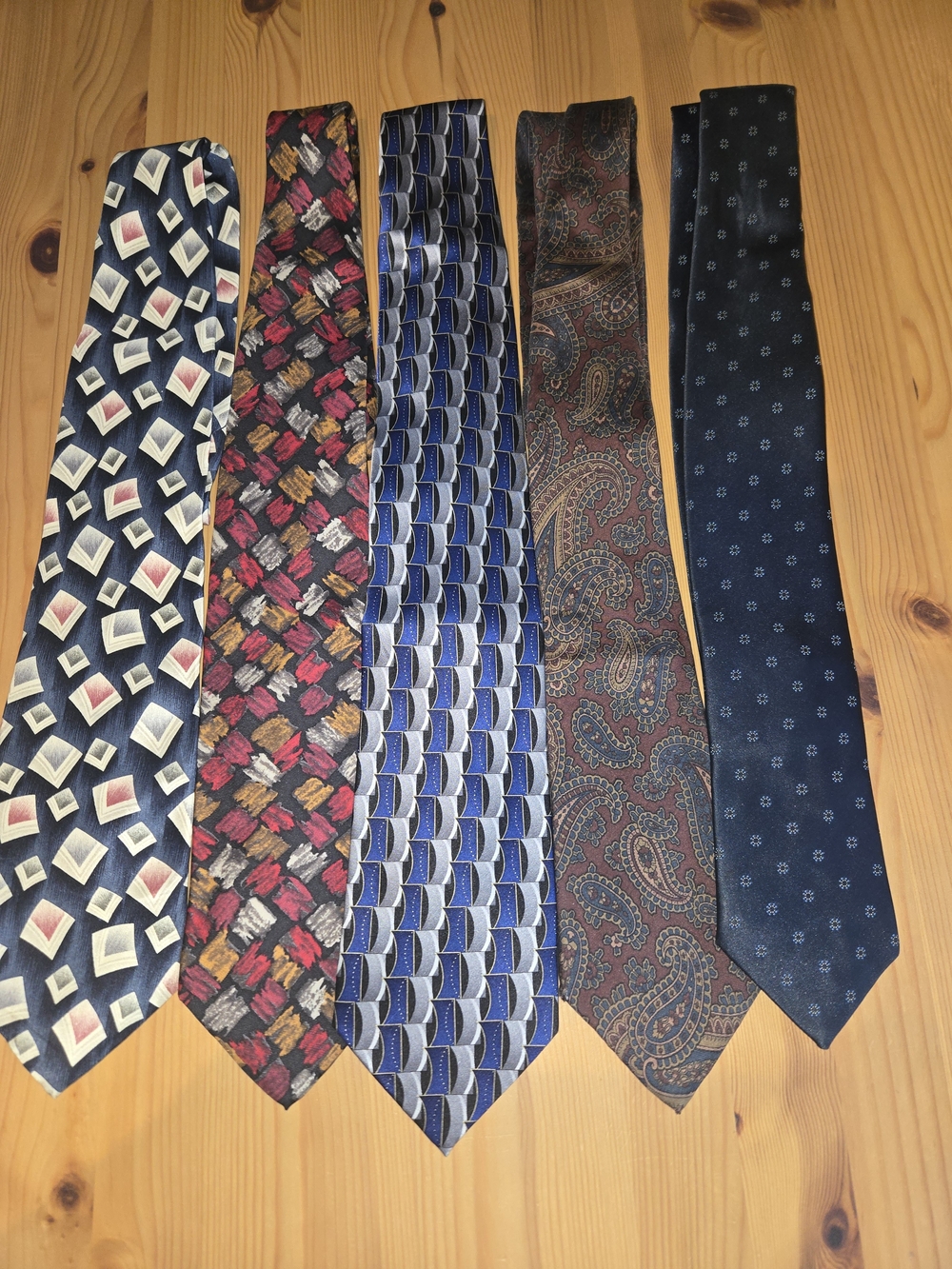 Pierre Cardin Men's Tie Set in Blue, Red, Brown, Black and Cream